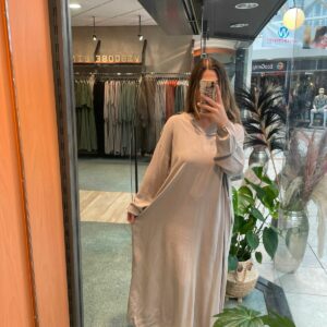 Relax jurk by Yasmina, 100% Viscose (licht beige)
