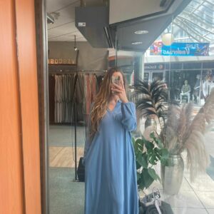 Magazijn opruiming: Relax jurk by Yasmina, 100% Viscose (Lichtblauw)
