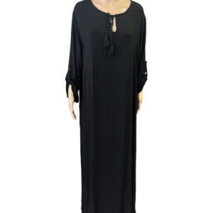 Lange viscose jurken, (zwart)