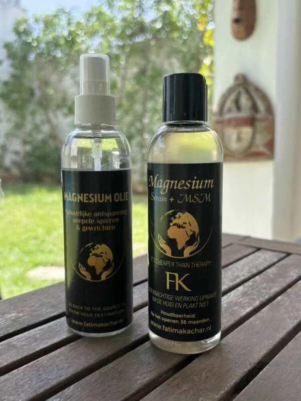 Set Magnesiumolie 200 ml en Magnesium + Msm serum 200 ml
